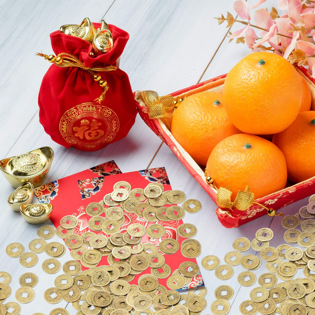 Boao 100 Pieces Chinese Feng Shui Coins - Imitation Qing Dynasty Coins for Wealth and Good Luck (0.8 Inch)