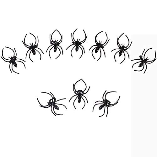 Boao 120-Pack Plastic Spider Rings for Party Favors, Goodie Bag Fillers & Cupcake Toppers – Adjustable Fit