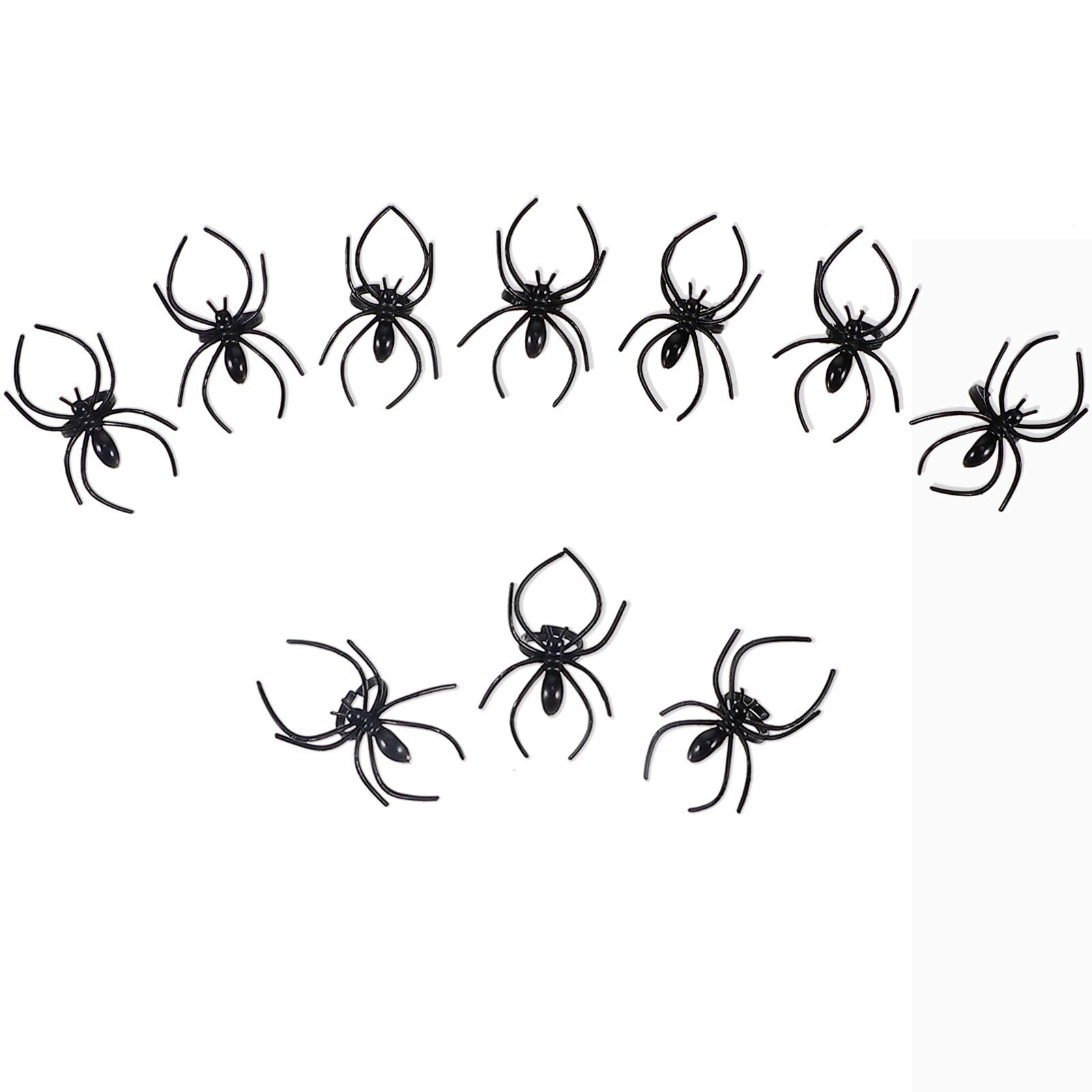 Boao 120-Pack Plastic Spider Rings for Party Favors, Goodie Bag Fillers & Cupcake Toppers – Adjustable Fit