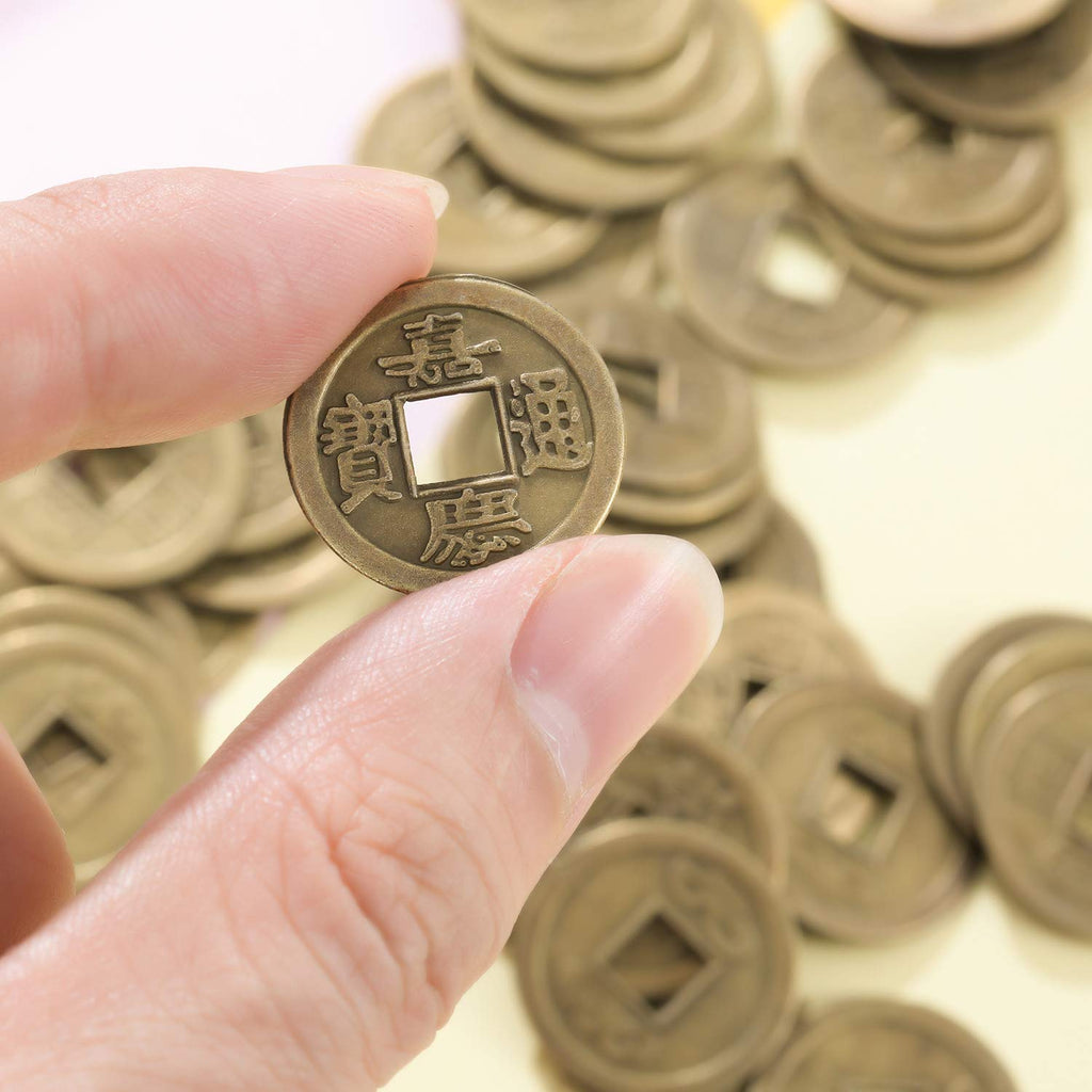 Boao 200-Pack Chinese Feng Shui Coins – Imitation Qing Dynasty Coins for Good Luck and Wealth (0.8 Inch)