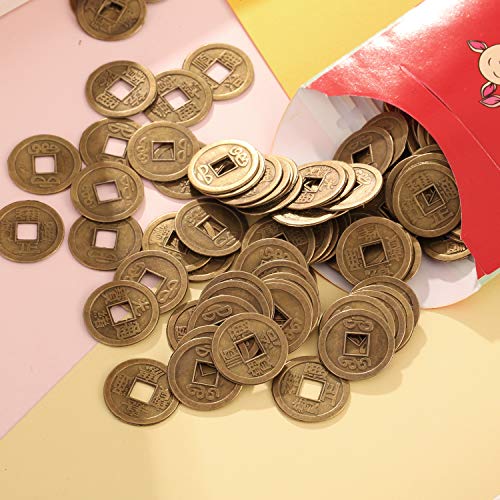 Boao 200-Pack Chinese Feng Shui Coins – Imitation Qing Dynasty Coins for Good Luck and Wealth (0.8 Inch)