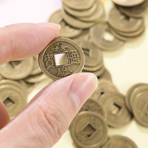 Boao 300-Piece Chinese Feng Shui Coins - Imitation Qing Dynasty Coins for Wealth and Good Luck (0.8 Inch)