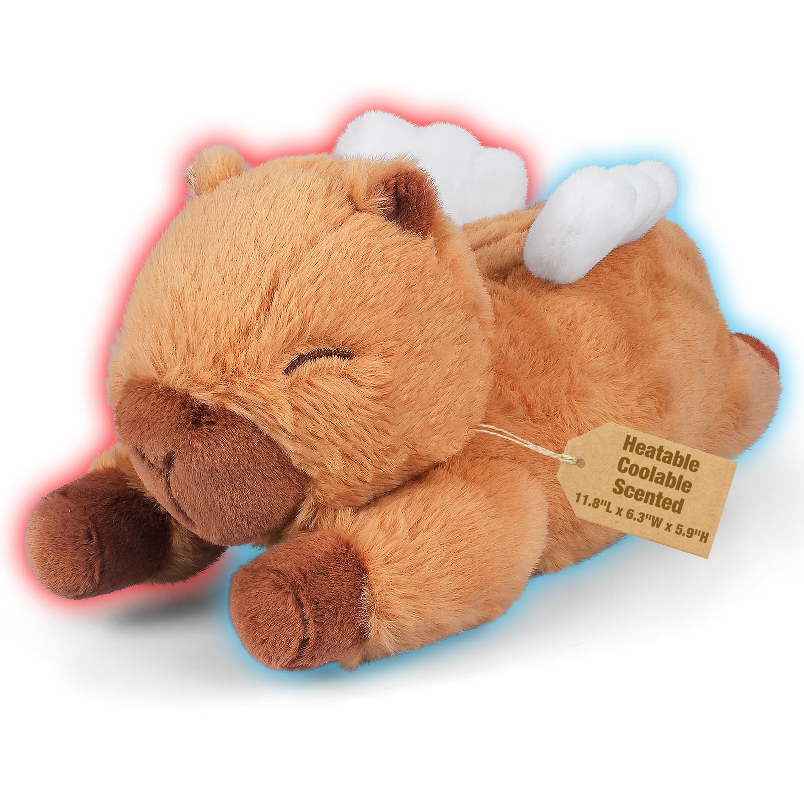 Bobbie & Laxi Microwavable Angel Capybara – Lavender Scented Heating Pad Stuffed Animal