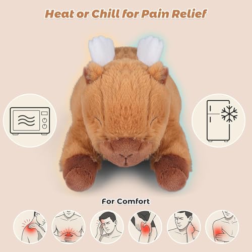 Bobbie & Laxi Microwavable Angel Capybara – Lavender Scented Heating Pad Stuffed Animal