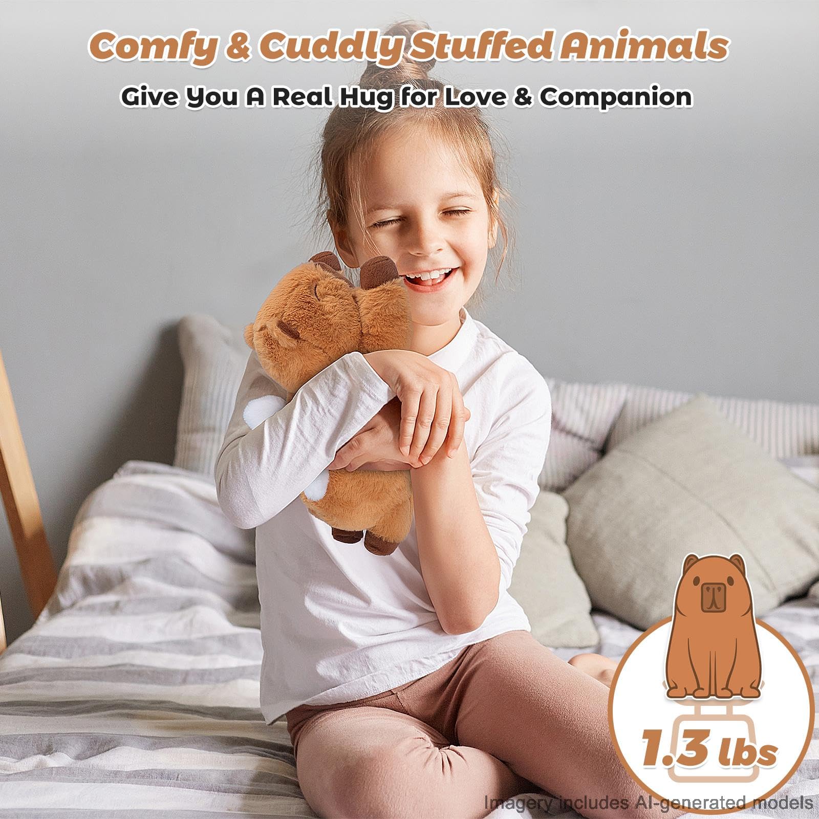 Bobbie & Laxi Microwavable Angel Capybara – Lavender Scented Heating Pad Stuffed Animal