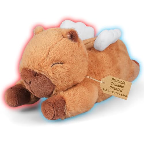 Bobbie & Laxi Microwavable Angel Capybara – Lavender Scented Heating Pad Stuffed Animal