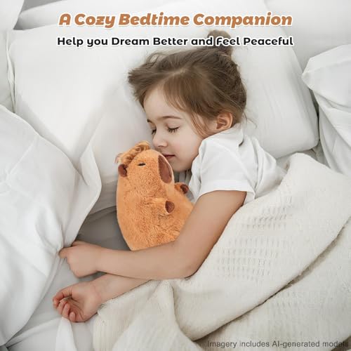 Bobbie & Laxi Microwavable Capybara Plush – Weighted Stuffed Animal with Lavender Scent, Heat & Cool Therapy for Kids and Adults