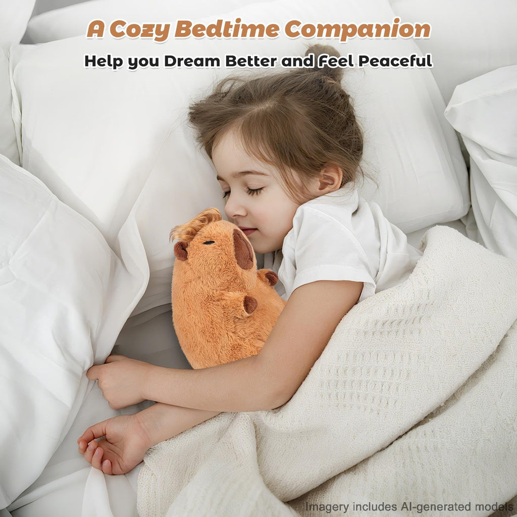 Bobbie & Laxi Microwavable Capybara Plush – Weighted Stuffed Animal with Lavender Scent, Heat & Cool Therapy for Kids and Adults
