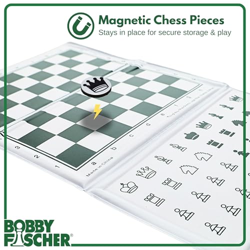 Bobby Fischer Mini Magnetic Pocket Chess Set – Travel Size 6 x 3.25 in by WE Games