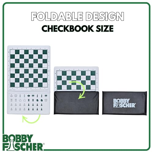 Bobby Fischer Mini Magnetic Pocket Chess Set – Travel Size 6 x 3.25 in by WE Games