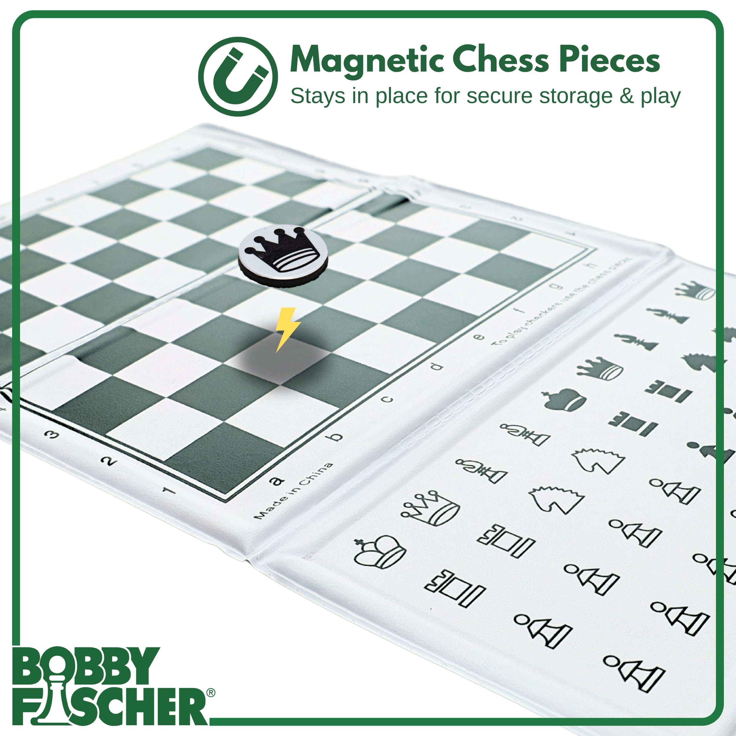 Bobby Fischer Mini Magnetic Pocket Chess Set – Travel Size 6 x 3.25 in by WE Games