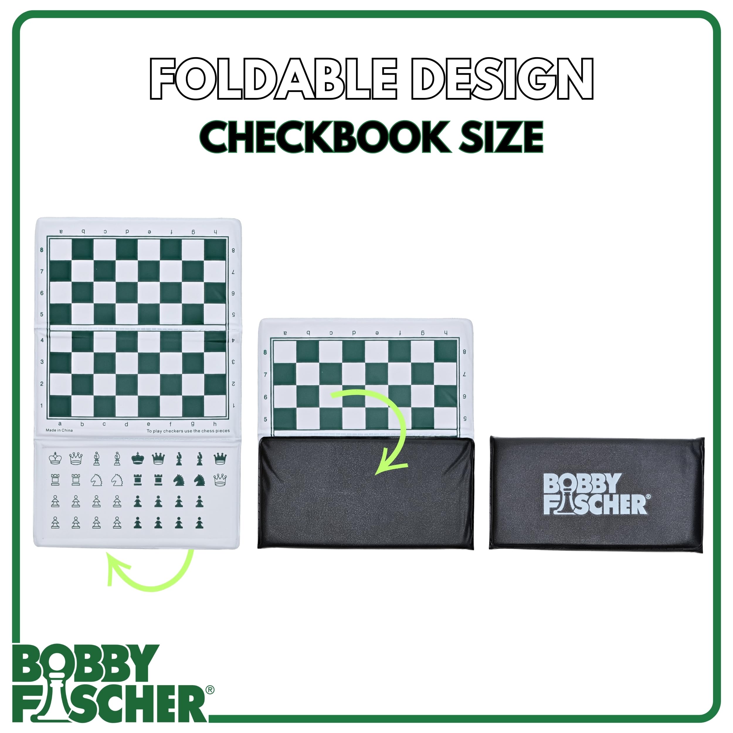 Bobby Fischer Mini Magnetic Pocket Chess Set – Travel Size 6 x 3.25 in by WE Games