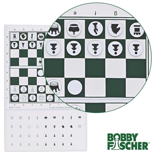 Bobby Fischer Mini Magnetic Pocket Chess Set – Travel Size 6 x 3.25 in by WE Games