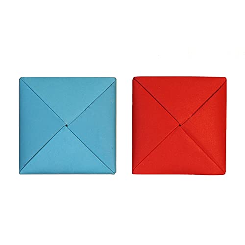 BOBOLUNA Ddakji Paper Flip Toy – 2 Blue & Red Cardboard Game Sheets for Role-Playing