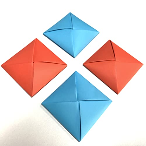 BOBOLUNA Ddakji Paper Flip Toy – 2 Blue & Red Cardboard Game Sheets for Role-Playing