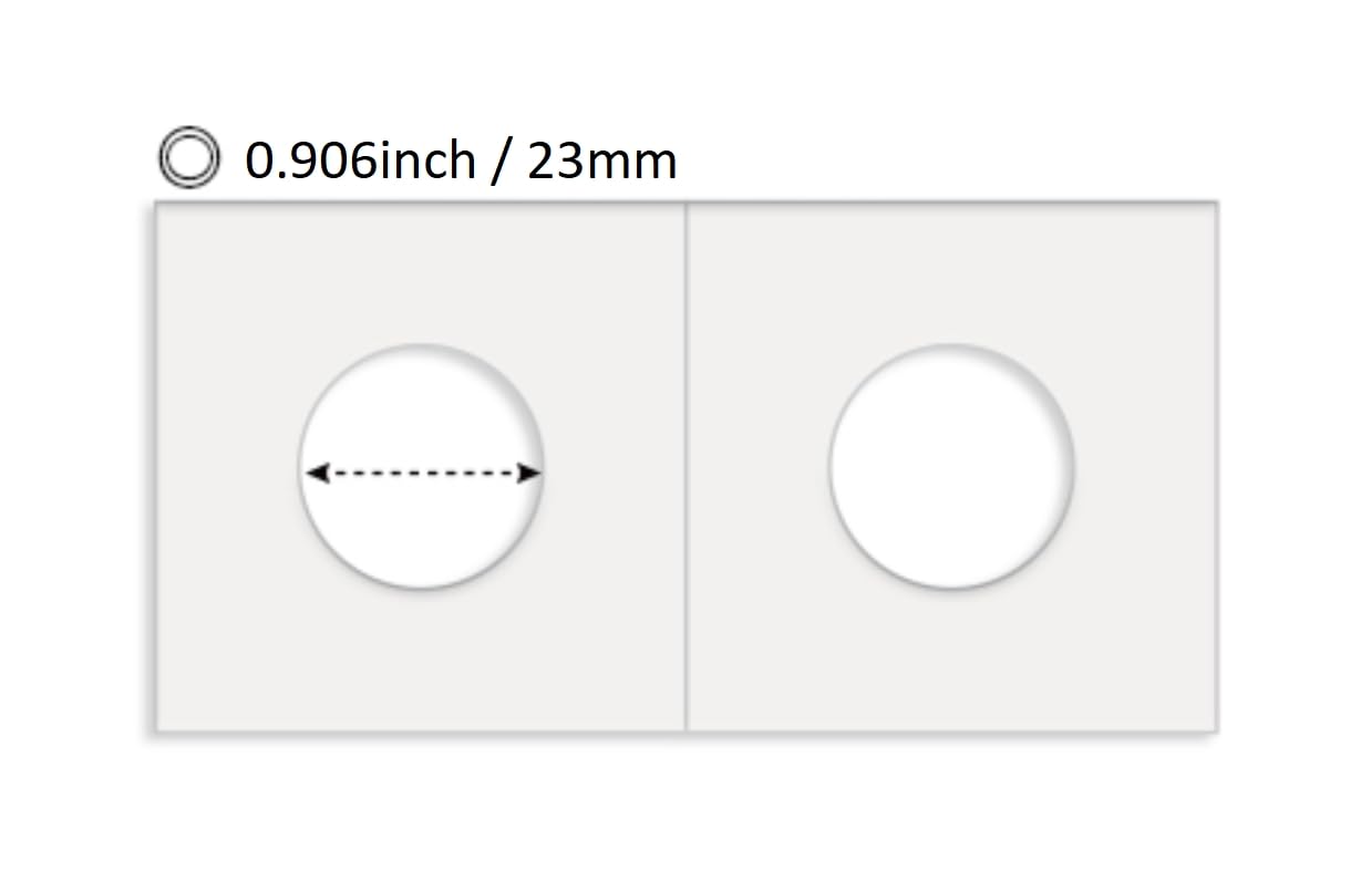 Boen 300-Pack 23mm Coin Flips for Nickel Holders – PVC-Free Cardboard 2x2 Flips