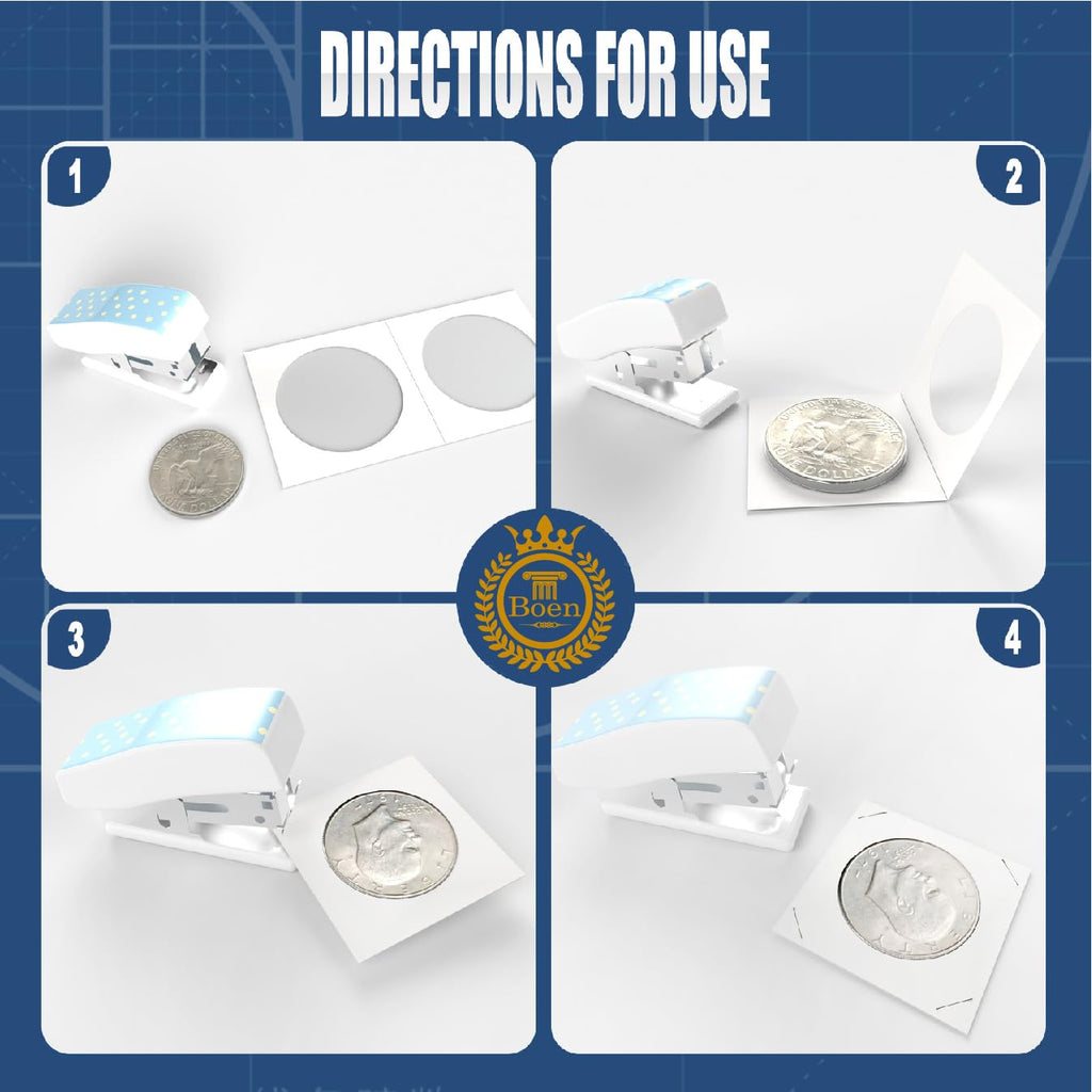 Boen 300-Pack 23mm Coin Flips for Nickel Holders – PVC-Free Cardboard 2x2 Flips