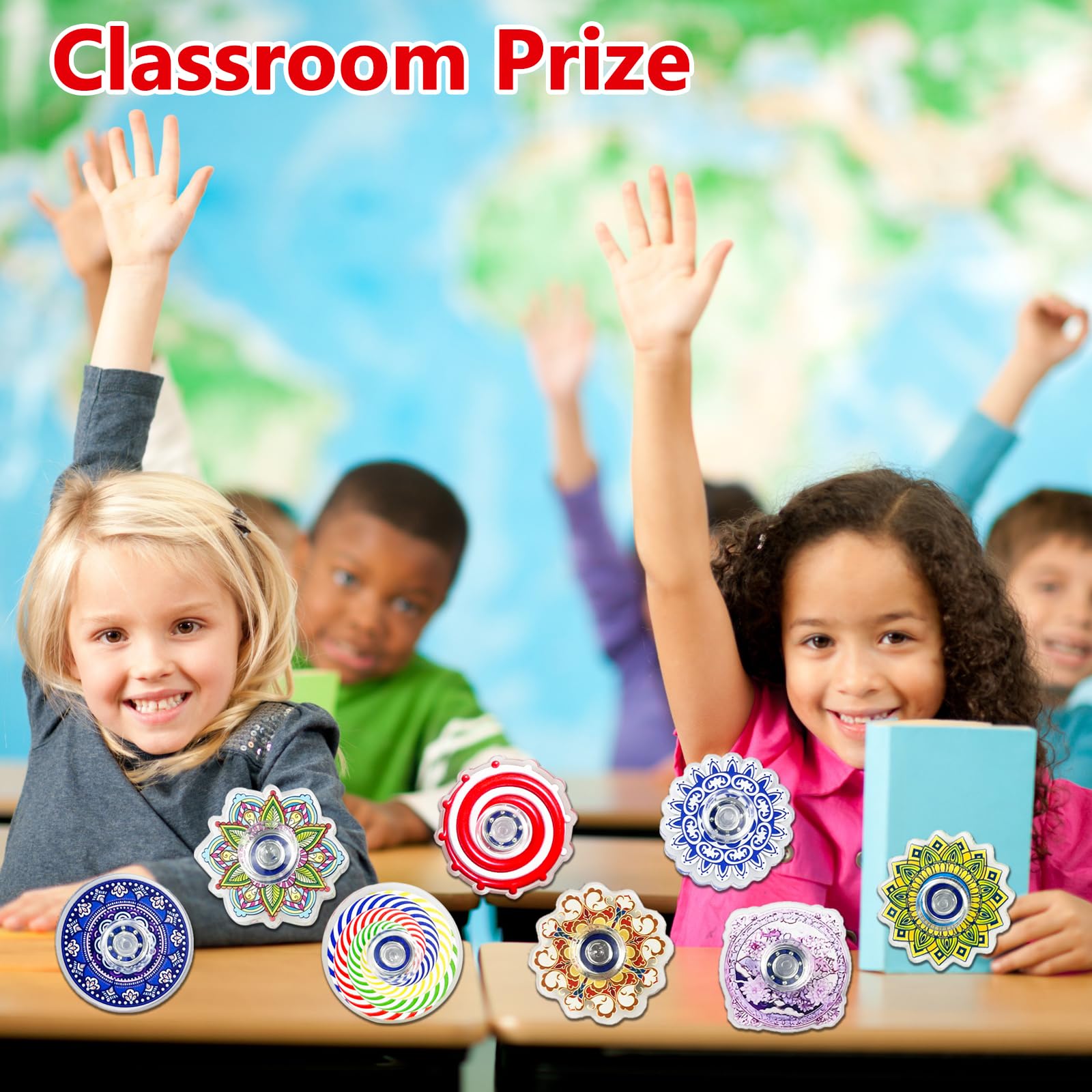 Bohemian Fidget Spinner 40-Pack: Bulk Mini Spinners for Kids & Adults, Stress Relief Toys for Classroom Prizes, Party Favors & Sensory Play
