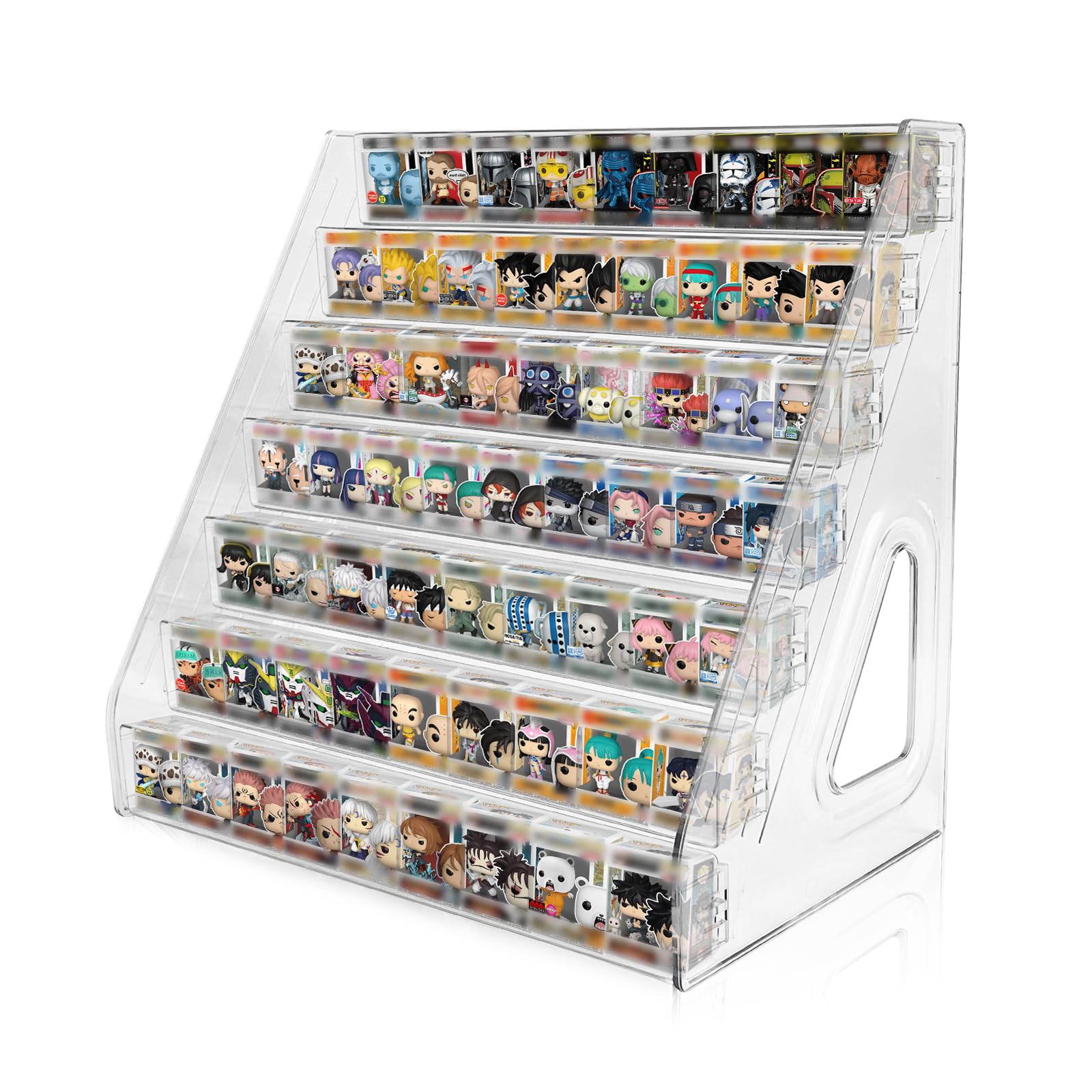 BOHOIDEE 7-Tier Clear Acrylic Display Shelf for Funko Bitty Pop and Mini Collectibles