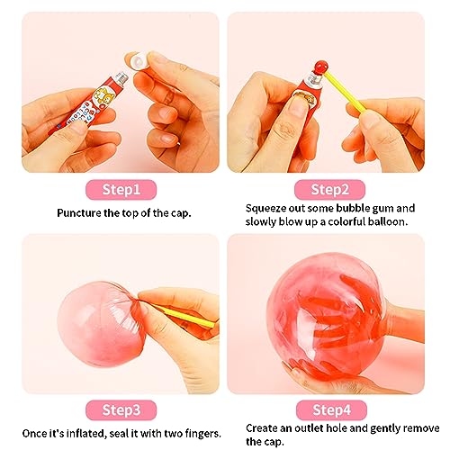 BolianOvi 20-Pack Blow Plastic Bubbles Toy Set with 40 Straws – Large Bubble Balloons for Parties and Birthdays