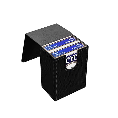 Boltquan Double Decker Poker Card Case – Holds Two Decks, Black-Grey, Faux Leather, Magnetic Closure