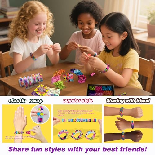 BOLVISEP Friendship Bracelet Making Kit – 488-Piece DIY Craft Set for Ages 6-12 with Dots & Floral Charms
