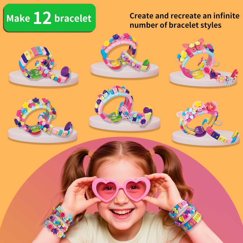 BOLVISEP Friendship Bracelet Making Kit – 488-Piece DIY Craft Set for Ages 6-12 with Dots & Floral Charms