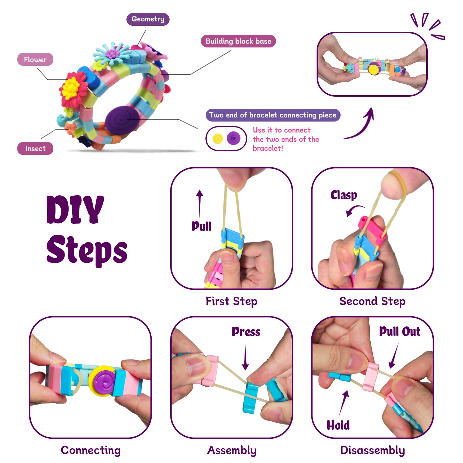BOLVISEP Friendship Bracelet Making Kit – 488-Piece DIY Craft Set for Ages 6-12 with Dots & Floral Charms
