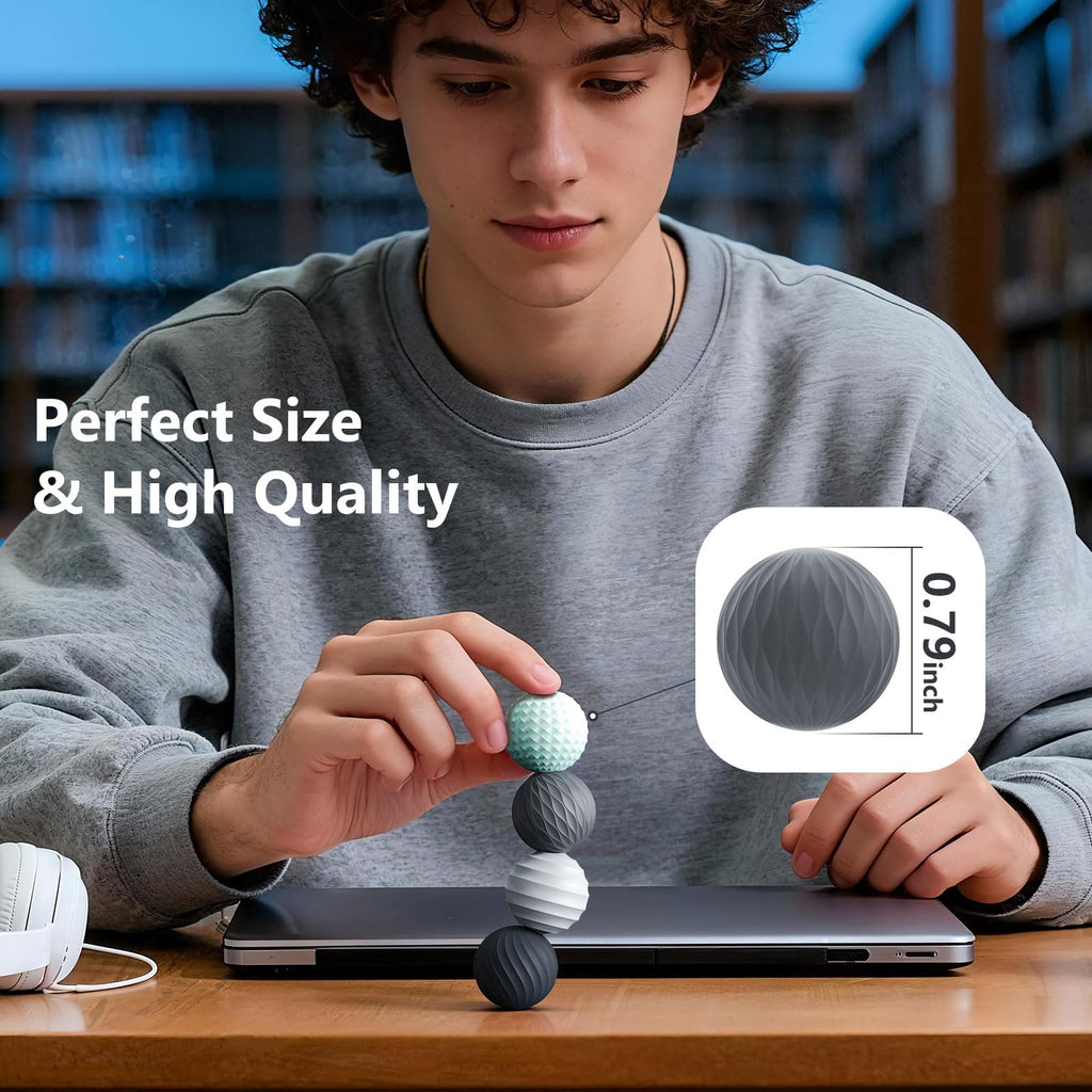 Bomeiyi Silicone Magnetic Fidget Balls Set of 4 - Quiet Stress Relief Sensory Toys for Adults and Teens with Textured Surfaces