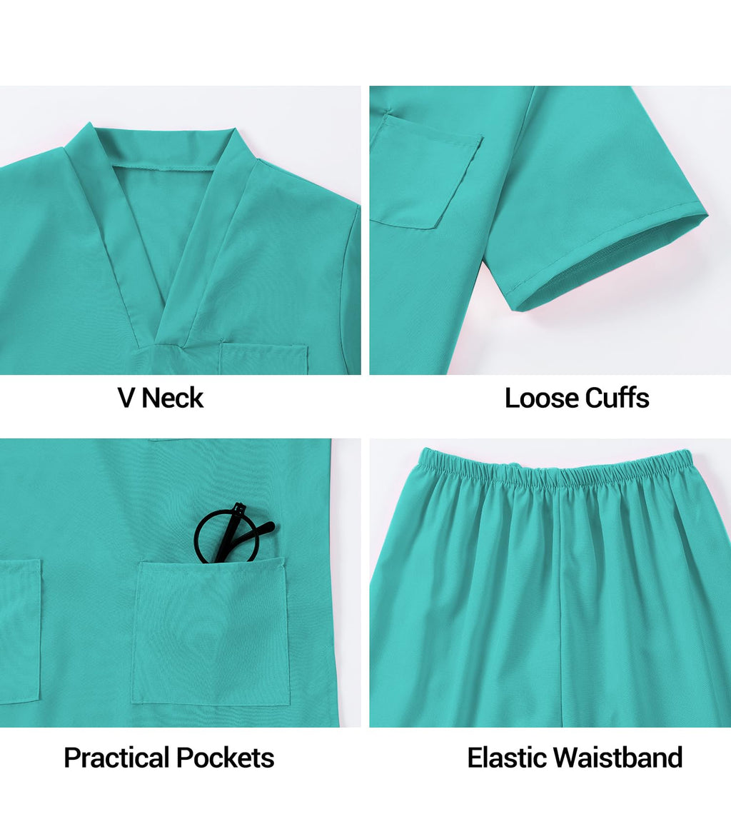 BOMLY 7-Piece Doctor Costume for Kids – Toddler Nurse Scrubs Set with Heartbeat Stethoscope, Ages 3-11