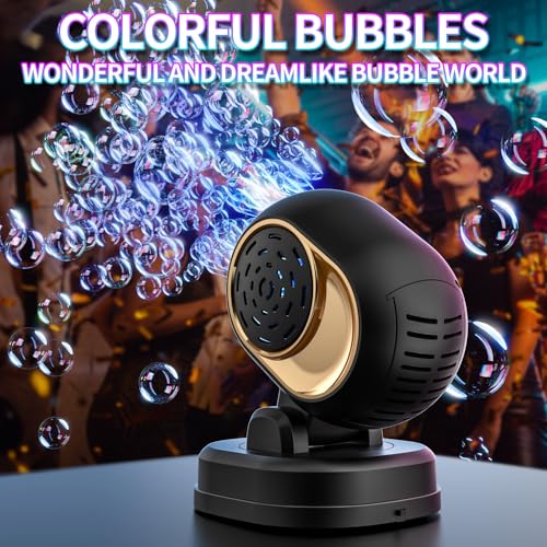 BOMOCO Battery Operated Bubble Machine – Automatic Bubble Blower with LED Lights, 20,000+ Bubbles/Min, 150° Rotation, Safe ABS Plastic, for Kids Parties Outdoor Indoor