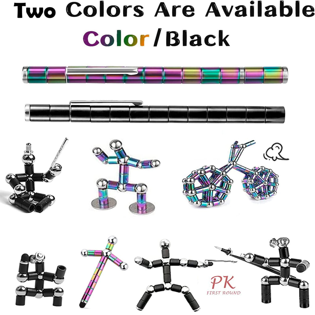 boncty Magnetic Fidget Pen Set - 13 Rings & Steel Balls, Decompression Toy for Stress Relief, Gift for Teens & Adults