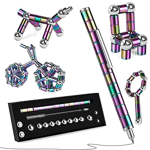 boncty Magnetic Fidget Pen Set - 13 Rings & Steel Balls, Decompression Toy for Stress Relief, Gift for Teens & Adults