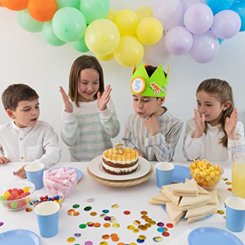 BONNYCO Dinosaur Birthday Crown with Interchangeable Numbers 0-9 and Felt Figures
