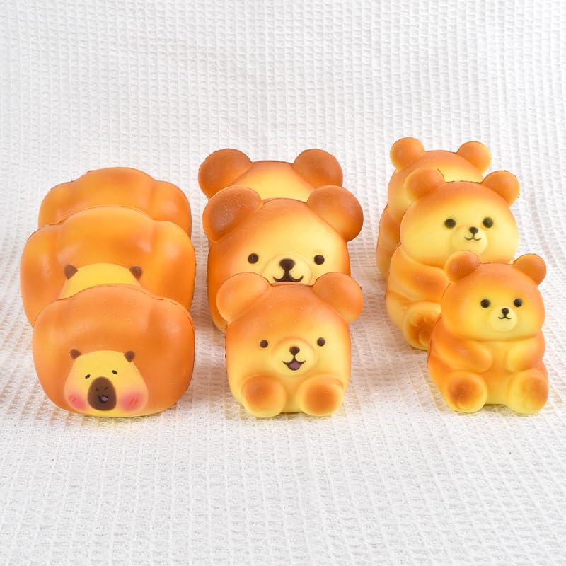 BONTOUJOUR Cute Bread Toast Capybara Squishy Toy - Slow Rising Soft Squeeze for Stress Relief