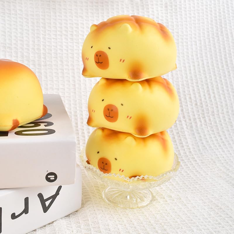 BONTOUJOUR Cute Bread Toast Capybara Squishy Toy - Slow Rising Soft Squeeze for Stress Relief