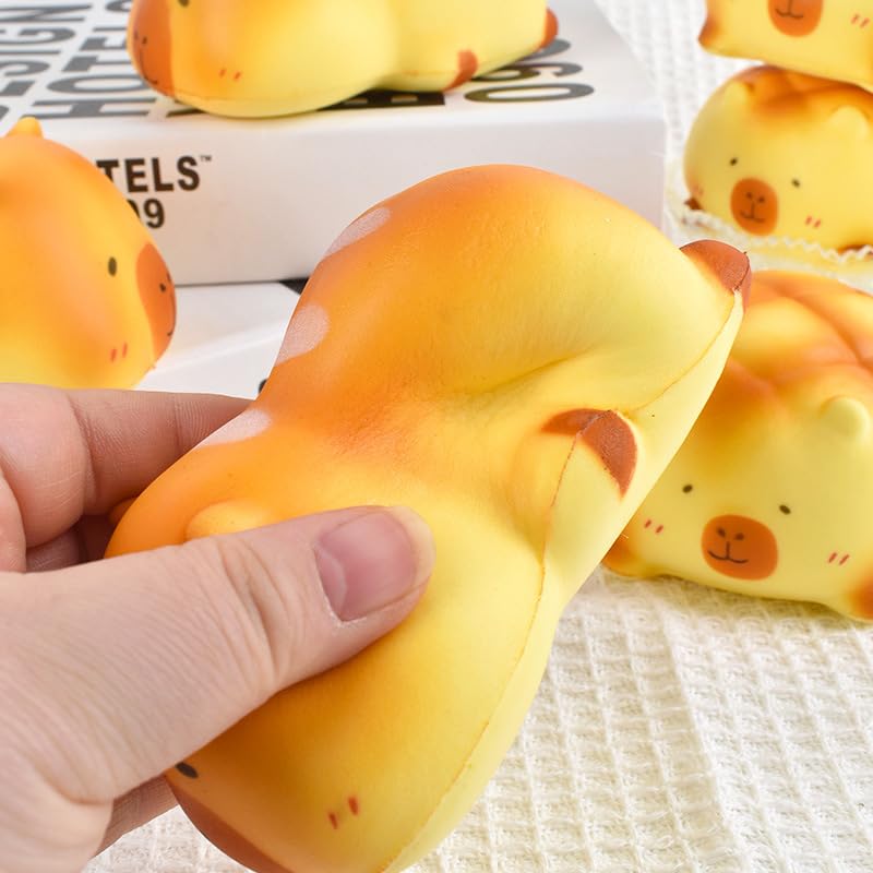 BONTOUJOUR Cute Bread Toast Capybara Squishy Toy - Slow Rising Soft Squeeze for Stress Relief