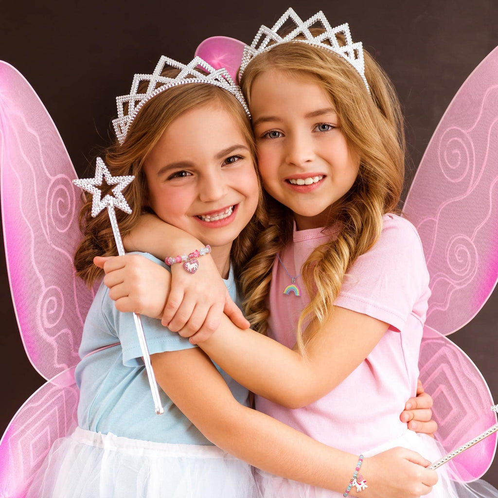 Bonuci 12-Piece Unicorn Mermaid Rainbow Necklace & Bracelet Set for Girls | Dress-Up Jewelry