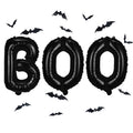 BOO Foil Balloons Set with 3D Bats - 16 Inch Halloween Banner Kit for Spooky Party Decor