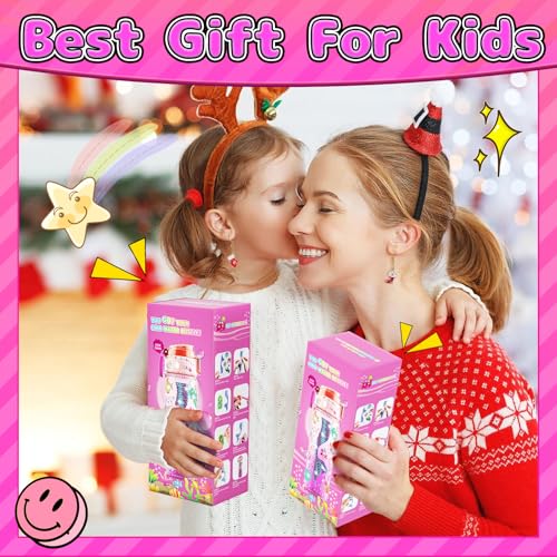 BOOH DIY Mermaid Water Bottle Kit for Girls – Craft Kit with Bracelet Making, Diamond Stickers, and Leakproof Water Bottle Ages 4-12