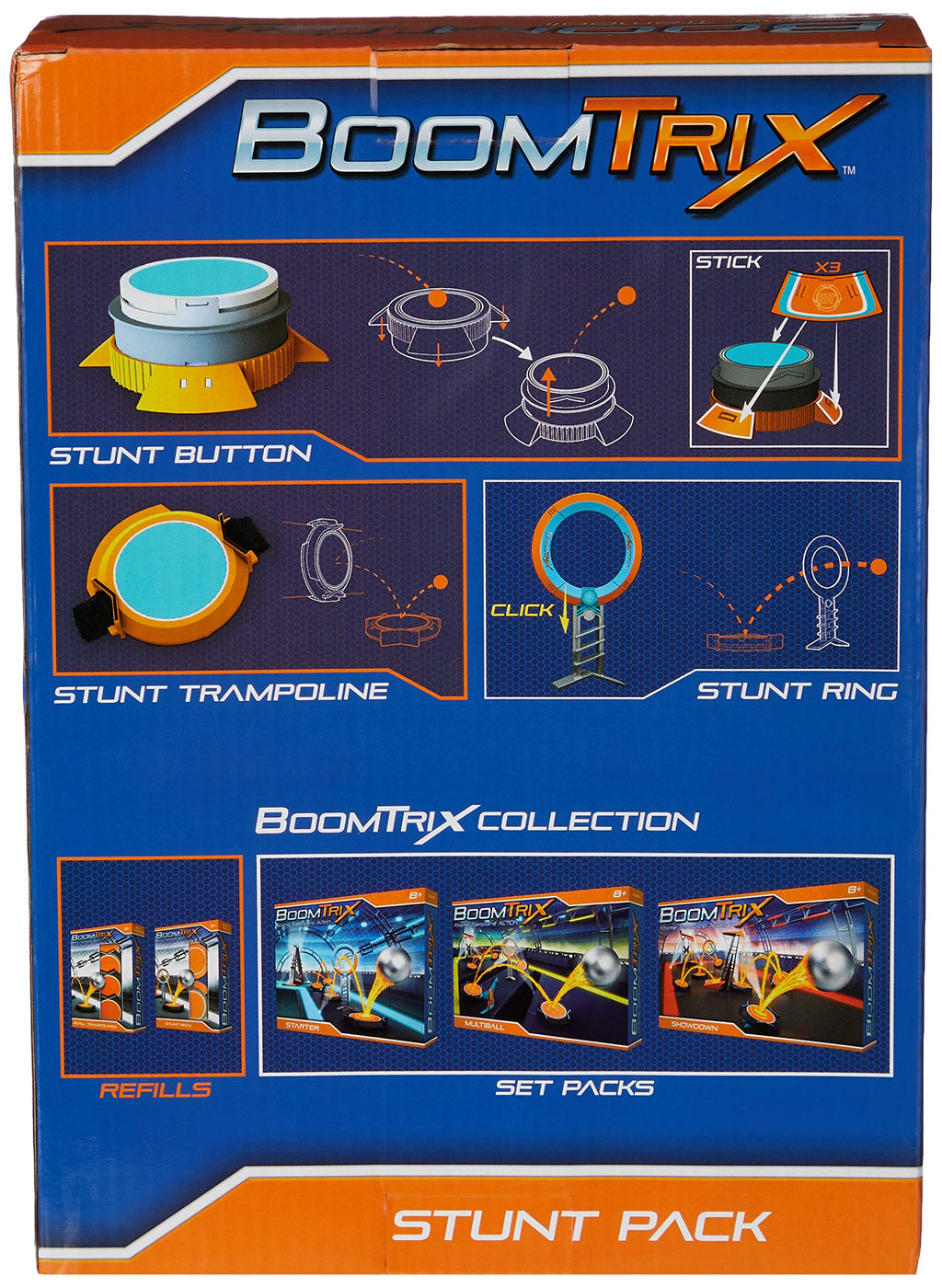 Boomtrix Stunt Pack by Goliath - Metal Ball Chain Reaction Kit with Trampoline & Stunt Button - STEM Ages 8+
