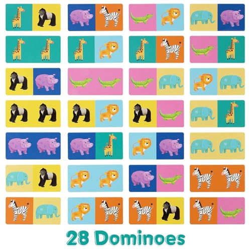 boppi Wildlife Picture Dominoes for Toddlers – 28-Piece Matching Game for Ages 3+