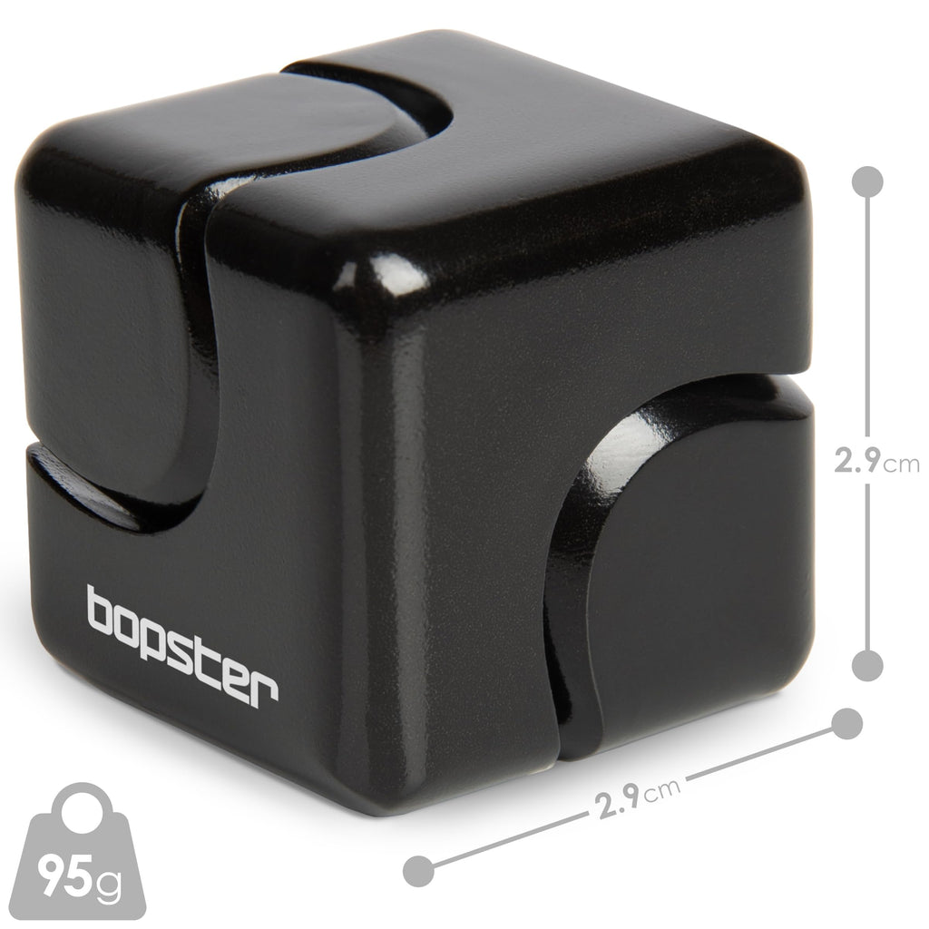 Bopster Anodised Aluminium Fidget Cube Spinner – Pocket-Sized Stress Relief Toy for Focus, Anxiety, ADHD – Black