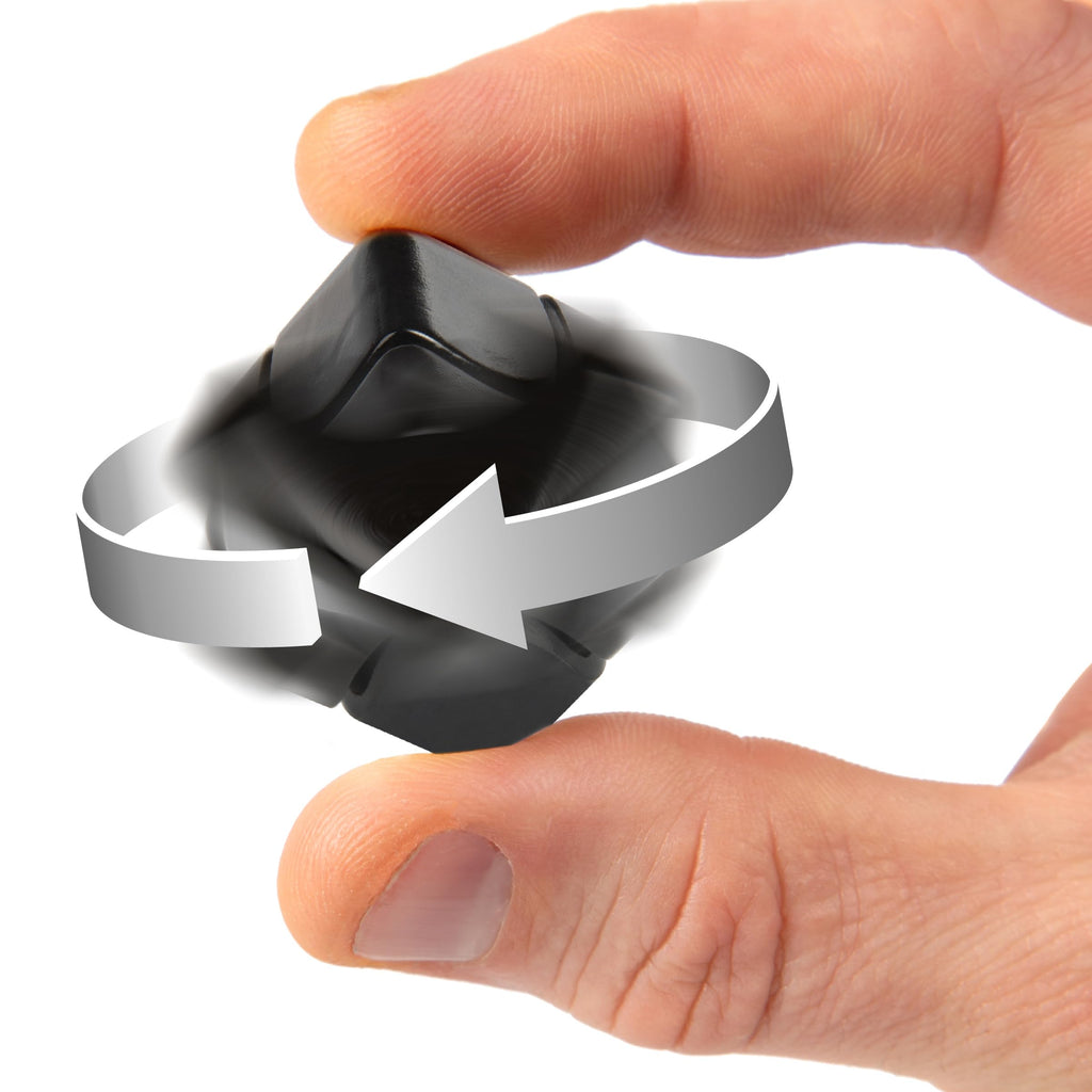 Bopster Anodised Aluminium Fidget Cube Spinner – Pocket-Sized Stress Relief Toy for Focus, Anxiety, ADHD – Black