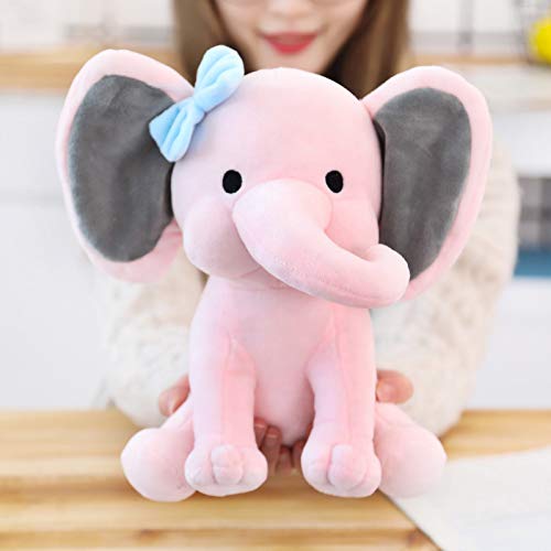 Boqopod 9 Inch Pink Stuffed Elephant Plush Toy – Soft Cuddly Animal for Kids