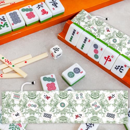 Bornerwhite 2-Pack Green Drawstring Mahjong Bags - 26 Inch Protective Sleeve for Racks and Tiles