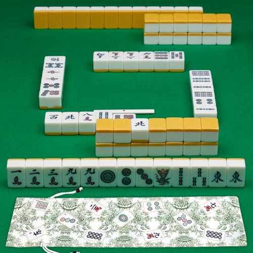 Bornerwhite 2-Pack Green Drawstring Mahjong Bags - 26 Inch Protective Sleeve for Racks and Tiles