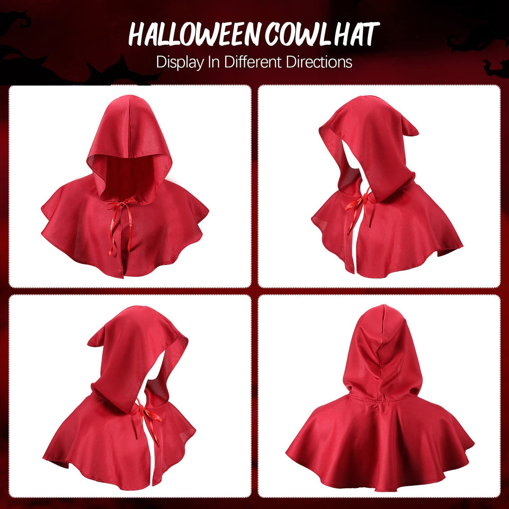 Boyiee Unisex Medieval Hood Cowl - Grim Cloak & Plague Doctor Hat for Cosplay Costume