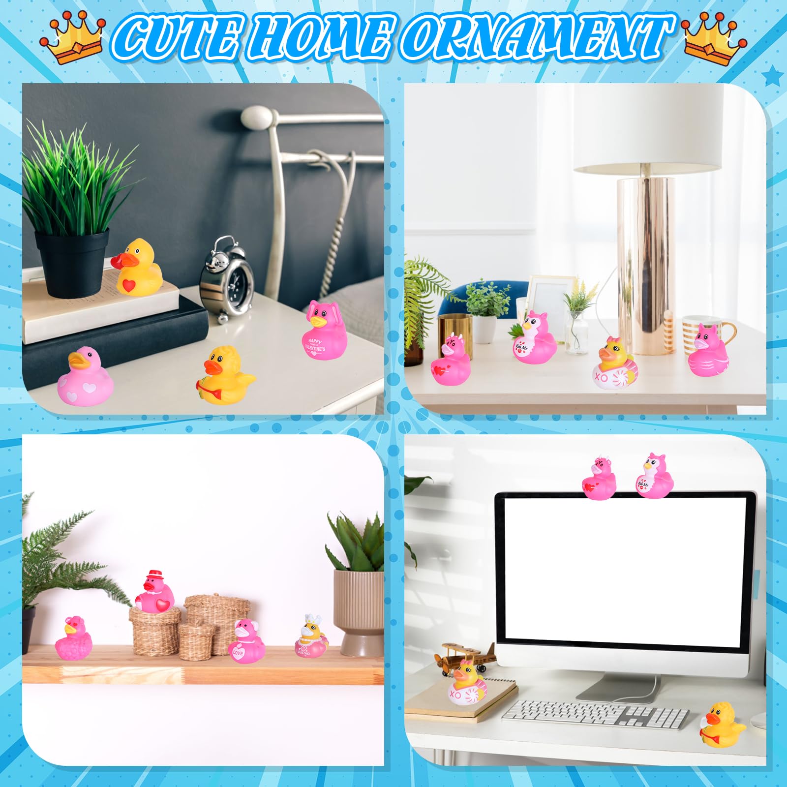 BOZILY 24 Pink Rubber Ducks Bulk Pack – Mini Bath Toys for Parties, Cruises & Prizes