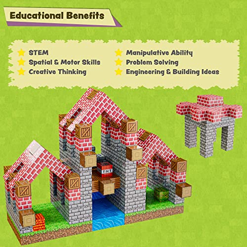 BrainSpark 100-Piece Magnetic Pixel Cubes – World-Themed STEM Building Blocks for Kids Ages 3-9